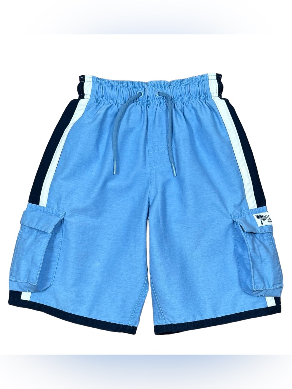 VINTAGE 90s Tommy Hilfiger Boys’ Blue White Swim Trunks Athletic Shorts Size 4T